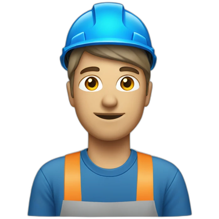 worker with blue helmet and blue shirt emoji