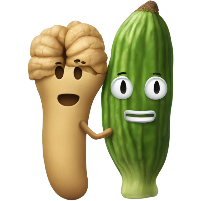 Peanut and pickle holding hands  emoji