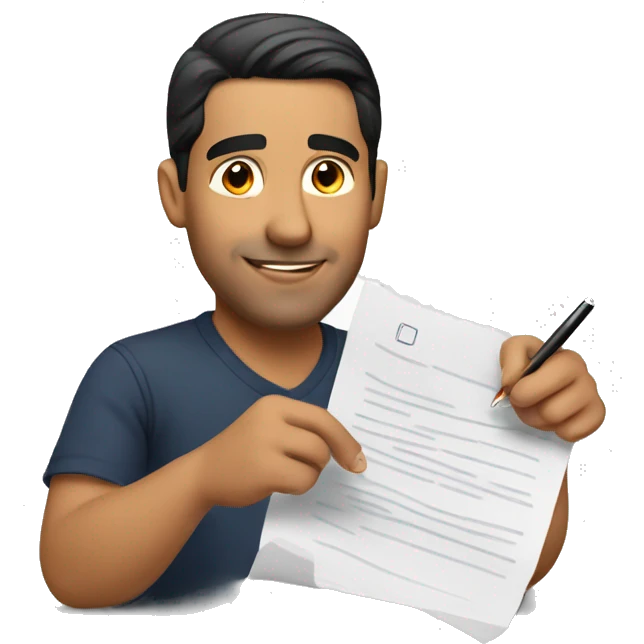 hispanic man signing a document emoji