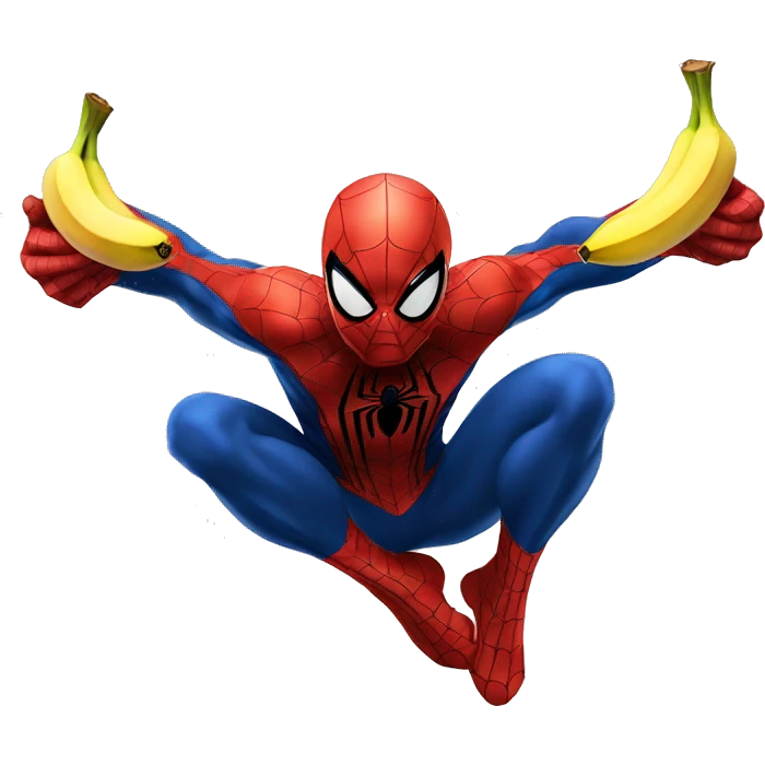 Spider man qui mange des banane  emoji