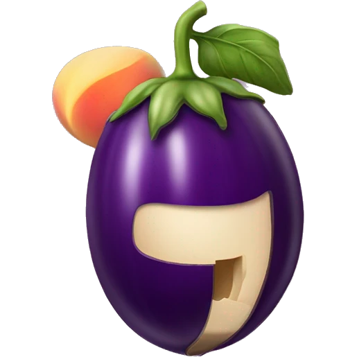 Eggplant going into peach emoji