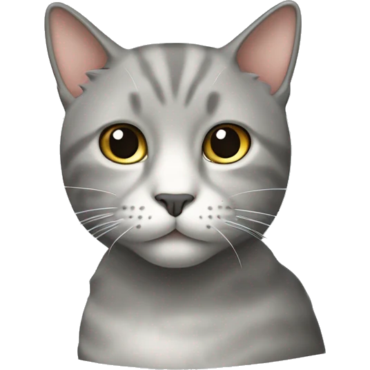 graue katze mit weißem fleck am hals emoji