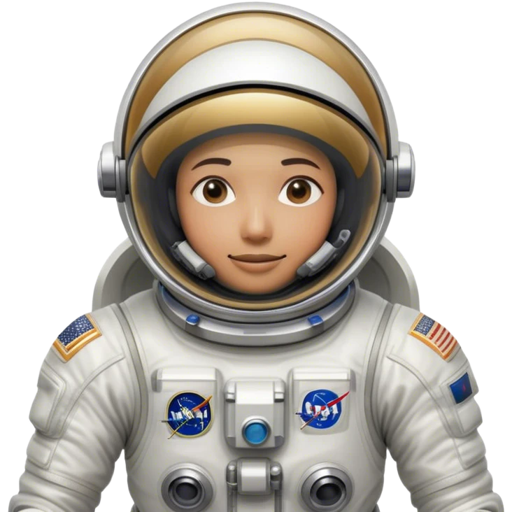 Cinematic Realistic Astronaut visor down hiding face– A highly detailed depiction of an astronaut in a state-of-the-art space suit, floating weightlessly in the vast expanse of space. The reflective visor hides the face so we do not see the astronauts face, while intricate suit details and soft lighting create an immersive sense of realism. emoji