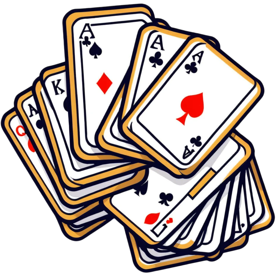 Canasta card game with discard pile and draw pile emoji
