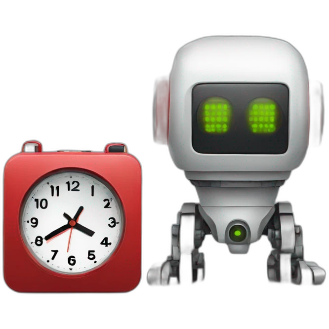Warning Robot Red Clock emoji