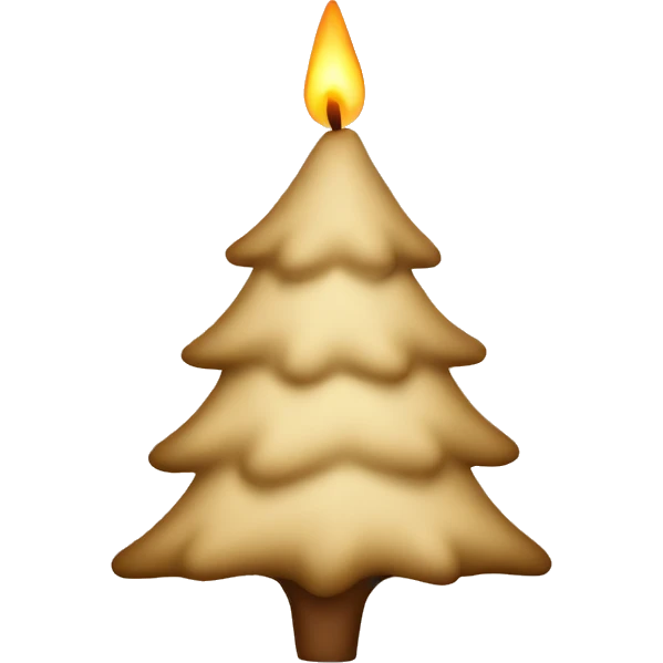 Beige candle Christmas tree emoji