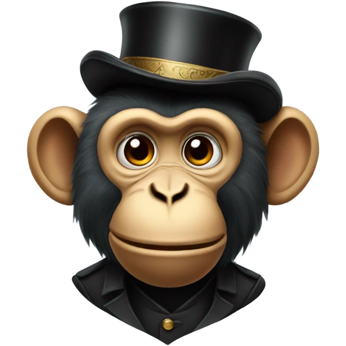 Monkey wearing tophats emoji