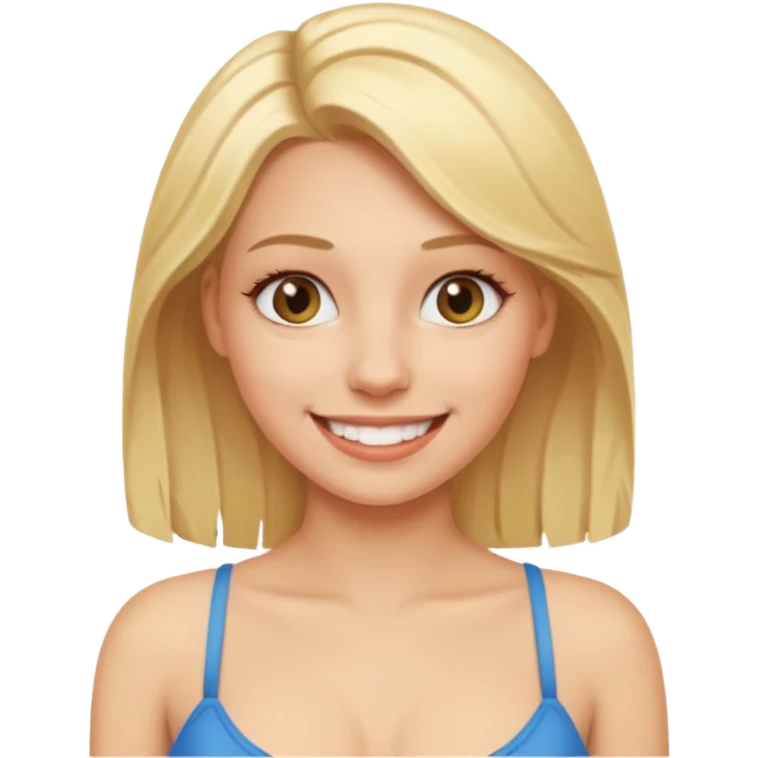 sexy blonde  without a bra emoji