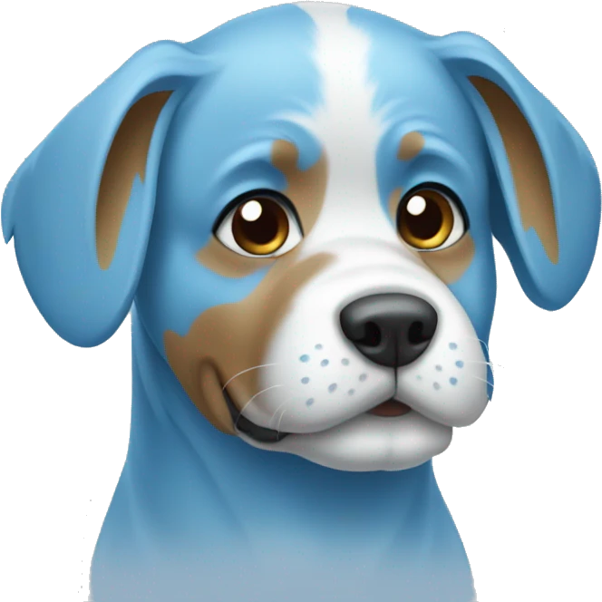 Dog light blue and blue emoji
