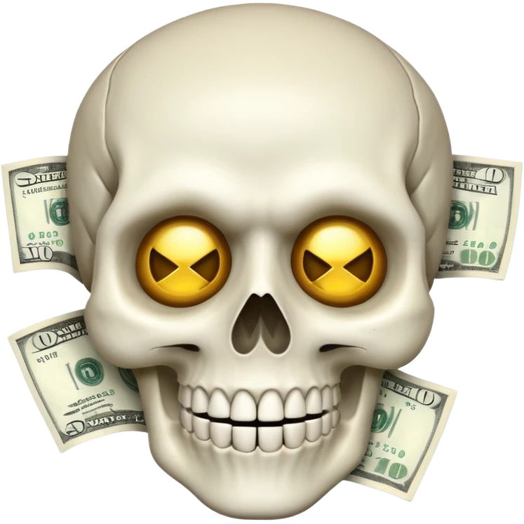 Money White Skull Emoji Face emoji