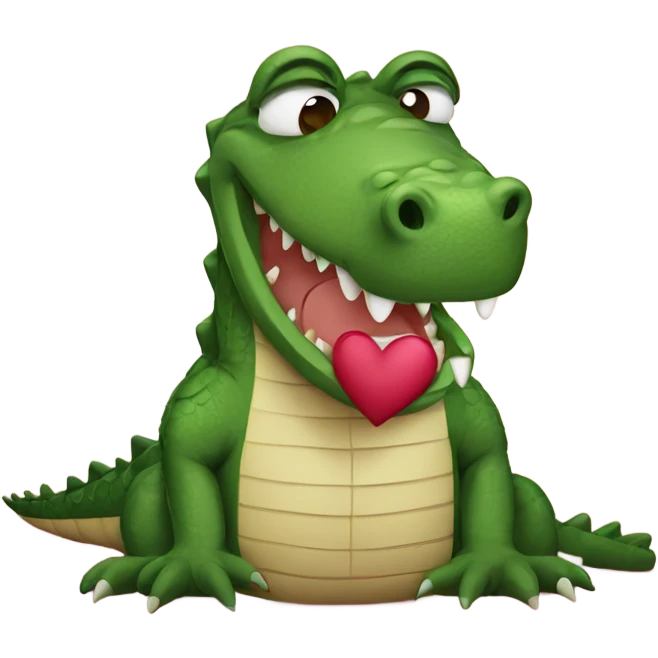 Crocodile in love emoji