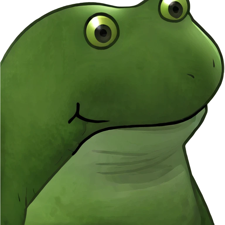 green bufo frog holding a tiny flag emoji