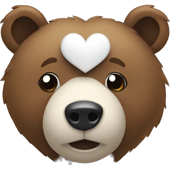 A bear with a white heart emoji