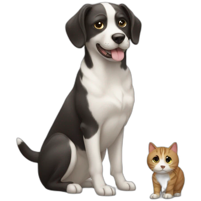 Dog with cat emoji
