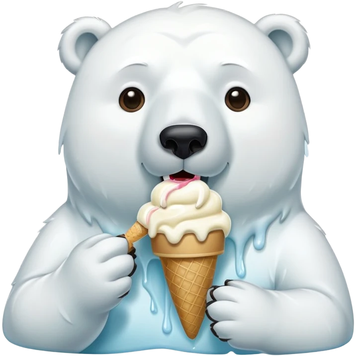 Polar bear with ice cream emoji