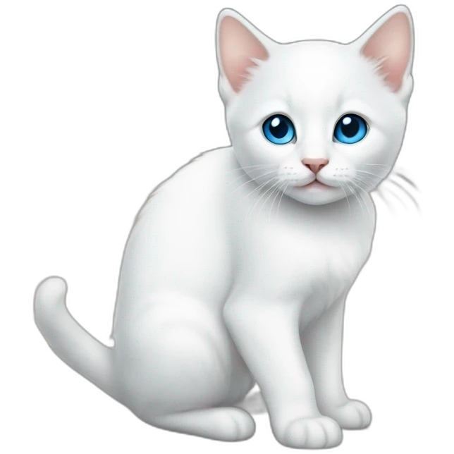 blue-eyed white kitten emoji