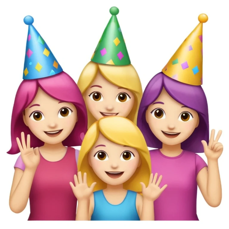 girls celebrating  emoji
