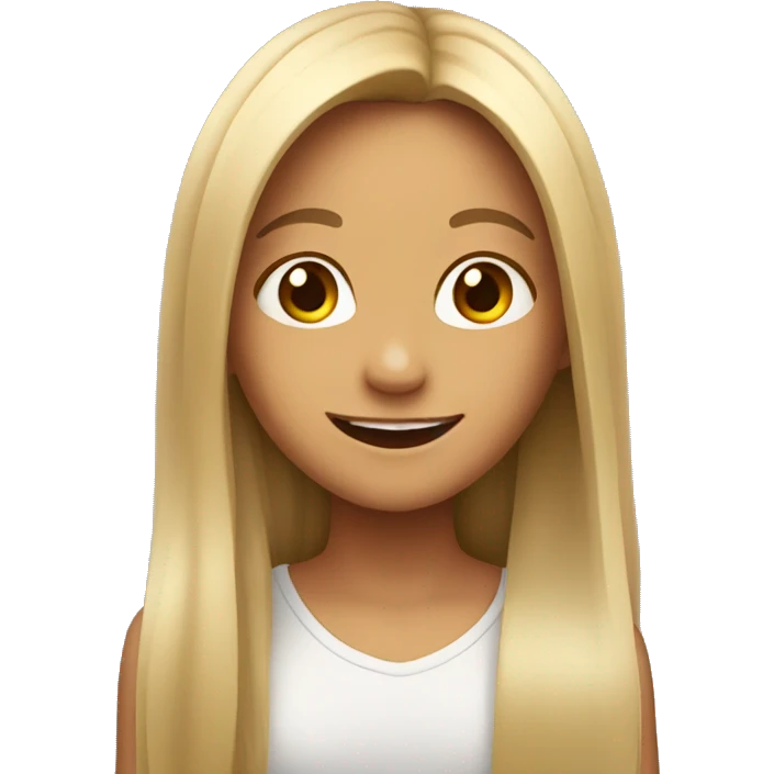 smiling girl with long hair emoji