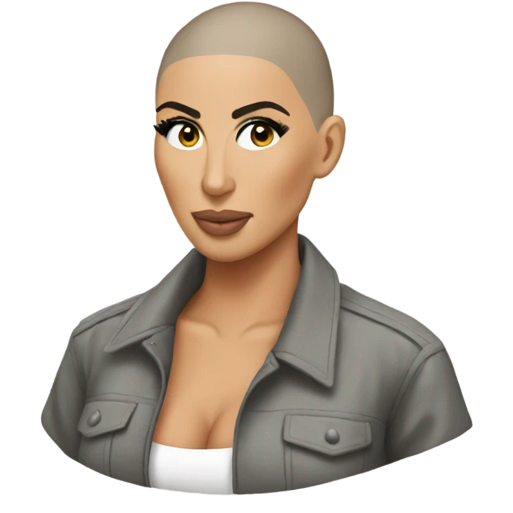 Kim kardashian bald  emoji