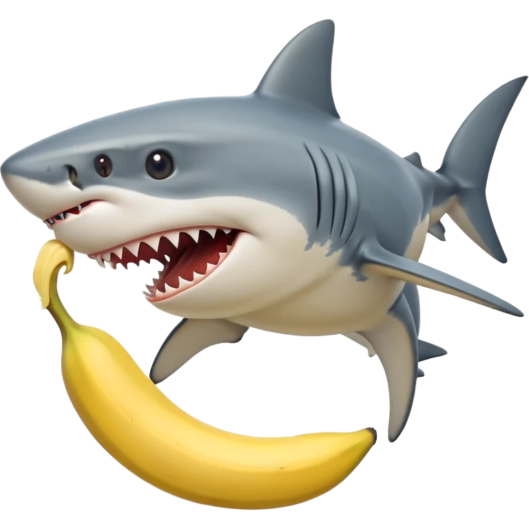 A shark eating banana emoji