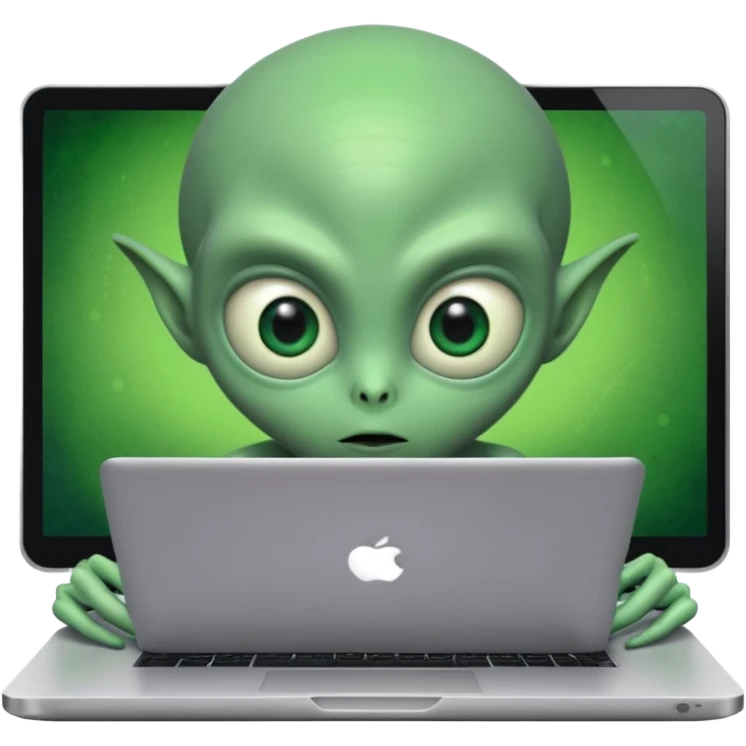 alien with laptop. emoji