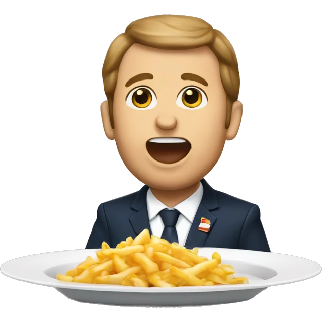 macron qui mange une poutine emoji