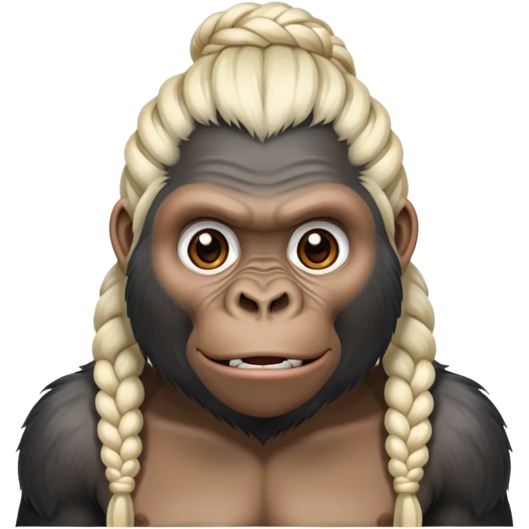 Gorilla white braids emoji