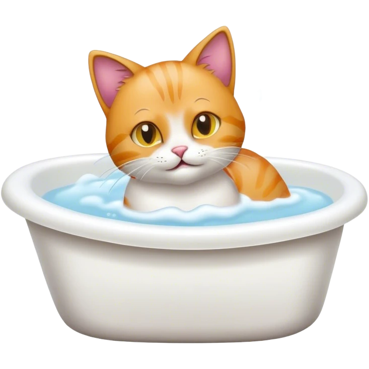 Cat taking a bath emoji