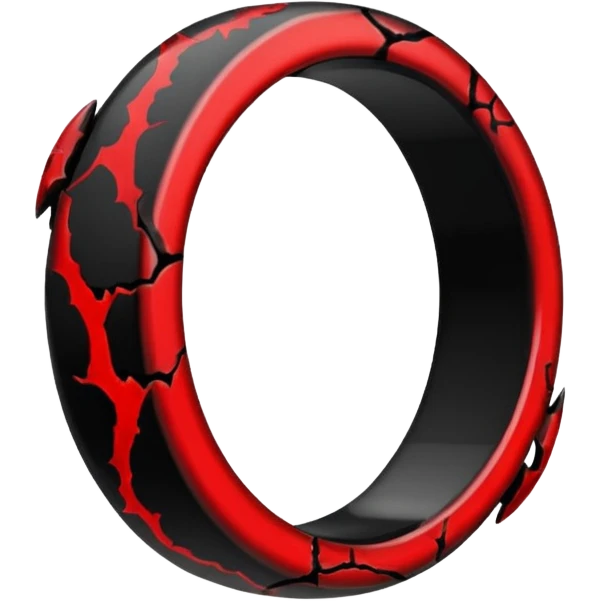 iOS sticker, cursed ring, black shades, red crack, minimal emoji