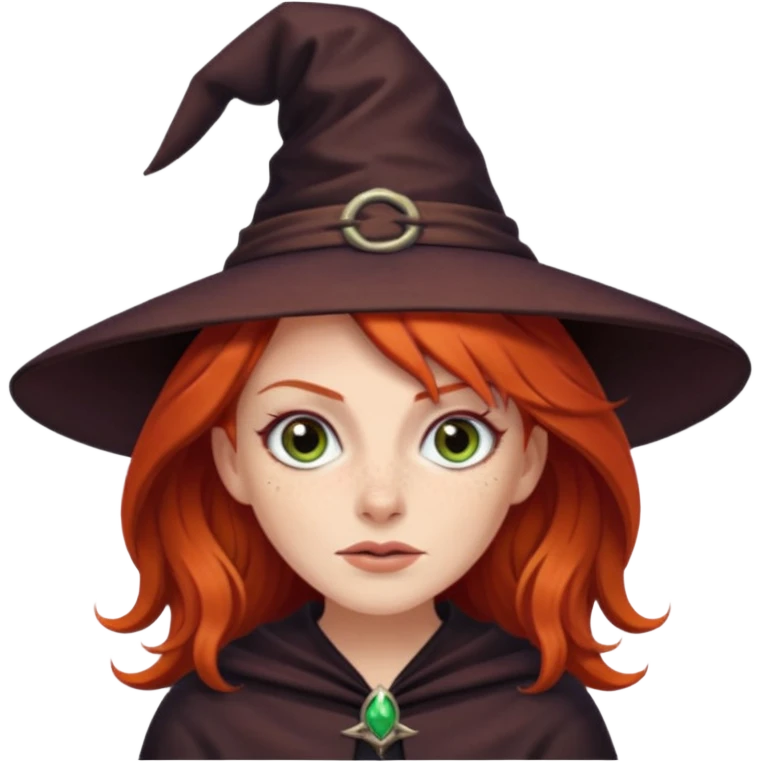 Red haired witch, sassy rolling eyes emoji