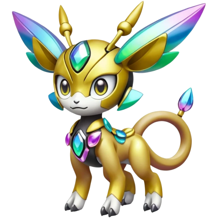 Futuristic Shiny Colorful Meloetta-Wargreymon-Trico-Pokémon-Digimon-Fakémon-fusion-hybrid-creature emoji