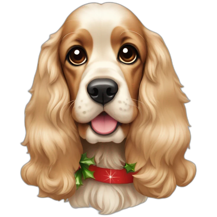 cute christmas cocker spaniel  emoji