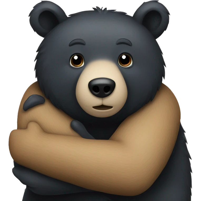 Black bear hugging himself emoji
