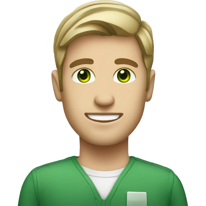 male, green eyed, dark blond hair it specialist  emoji