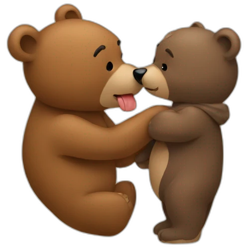 A bear kisses a bear  emoji