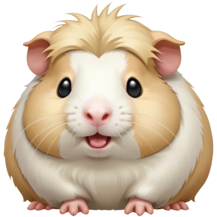 Cinematic Cute Yawning White Guinea Pig Portrait Emoji, Head tilted slightly with a dramatic, wide-open yawn, revealing a soft, downy white coat with tiny drooping ears, round dark eyes barely open in drowsy contentment, Simplified yet irresistibly adorable features, highly detailed, glowing with a soft, cozy glow, high shine, relaxed yet expressive, stylized with a touch of whimsy, bright and endearing, soft glowing outline, capturing the essence of a sleepy yet affectionate guinea pig, so drowsy it feels like it could stretch right out of the screen and curl up for a nap! emoji