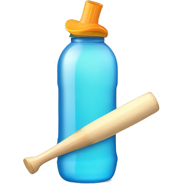 water bottle with a cricket bat  emoji
