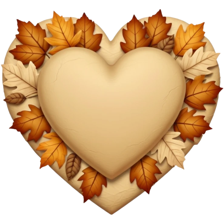 Beige Autumn heart emoji