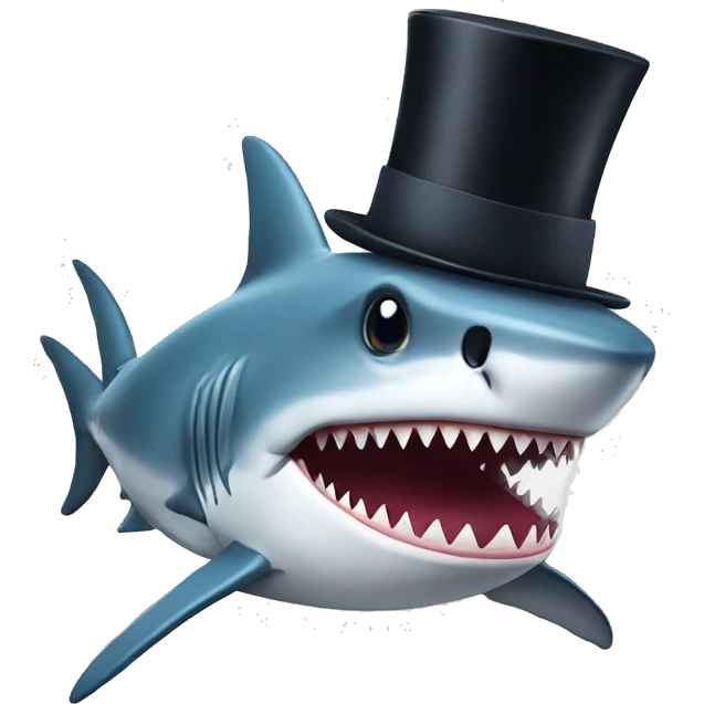 Shark with a top hat emoji