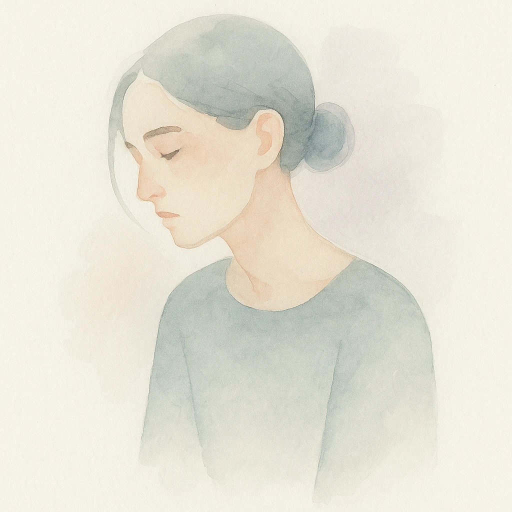 a person dissociating, watercolor style emoji
