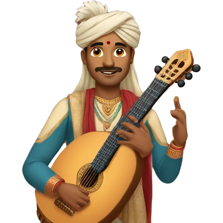 indian man with veena emoji