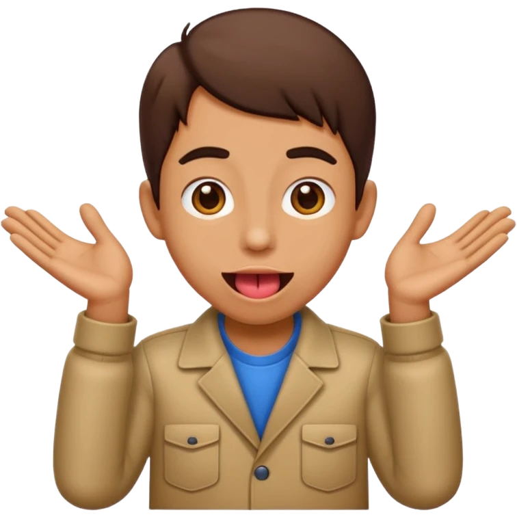 Tongue out with hands on the side  emoji