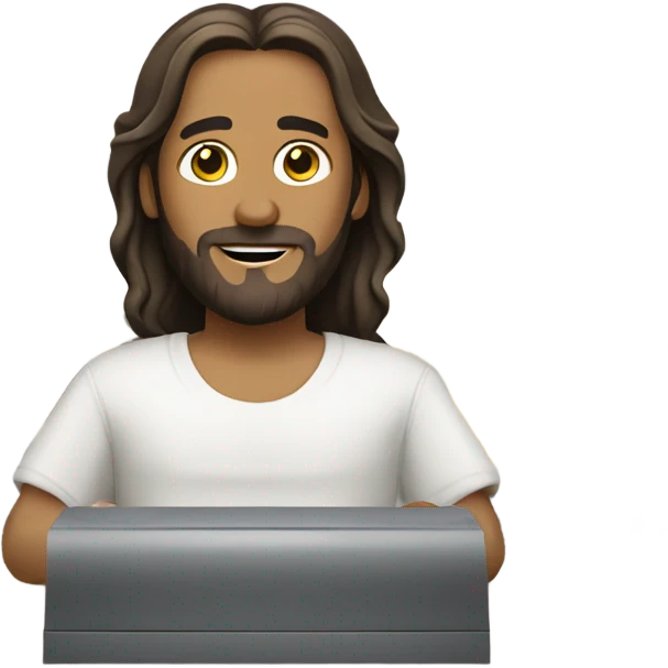 Jesus christ working cashier emoji