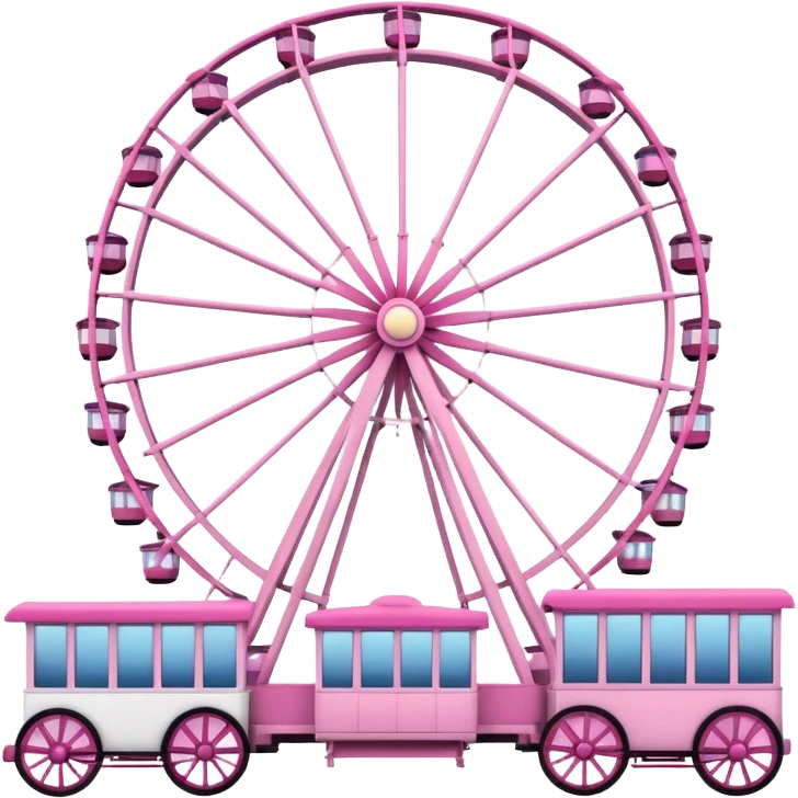 mix light pink dark pink and white theme park Ferris wheel emoji