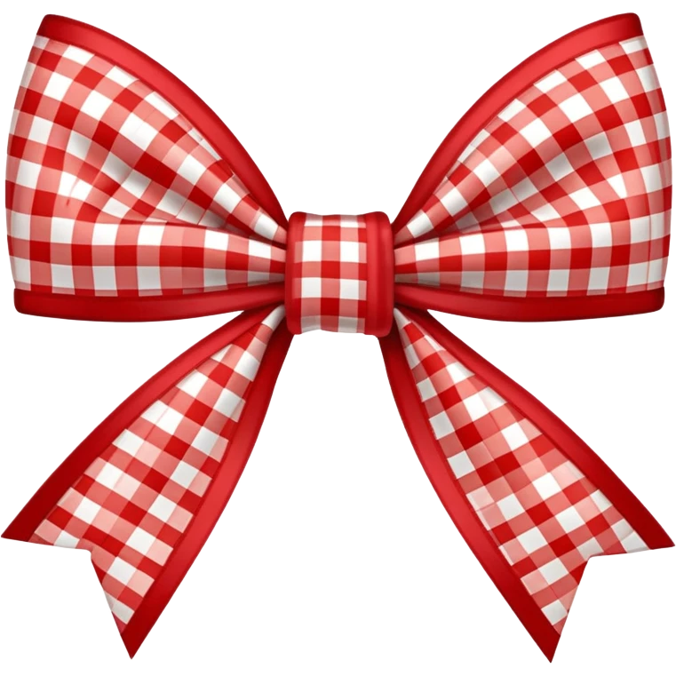 red gingham plaid bow emoji