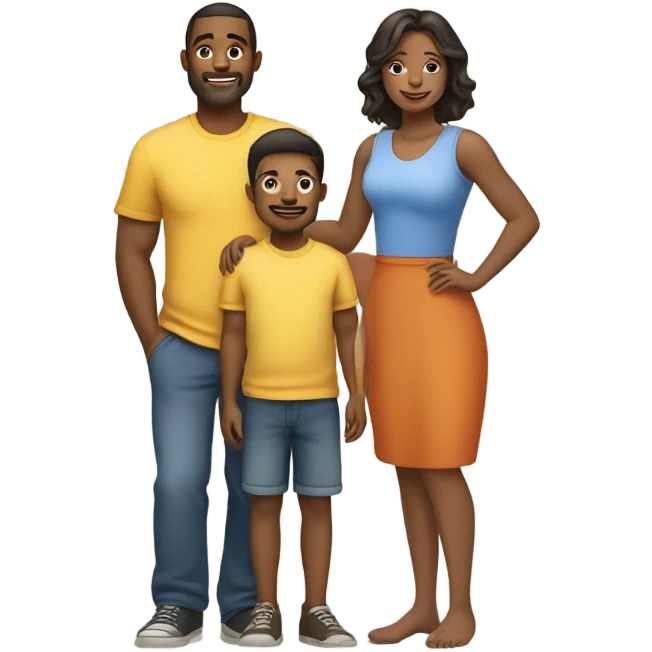 A couple husband and wife with a child emoji