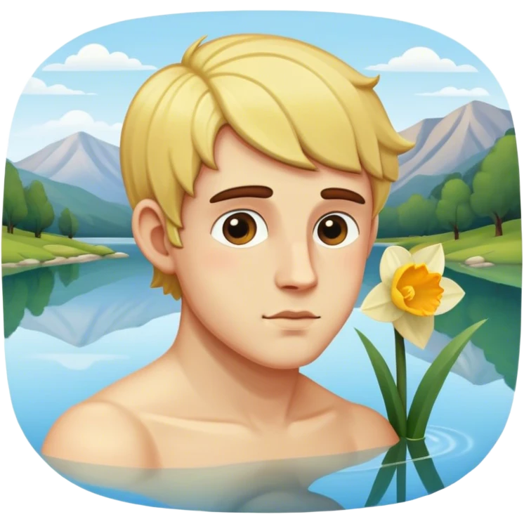 narcissus looking at himself in the lake emoji