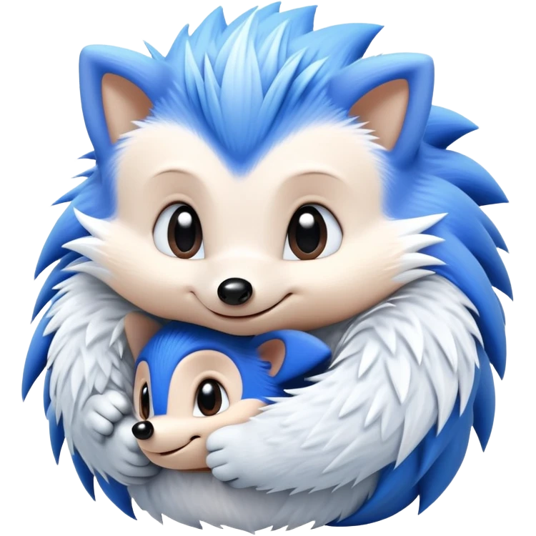 Baby Sonic the Hedgehog and baby Silver the Hedgehog together emoji