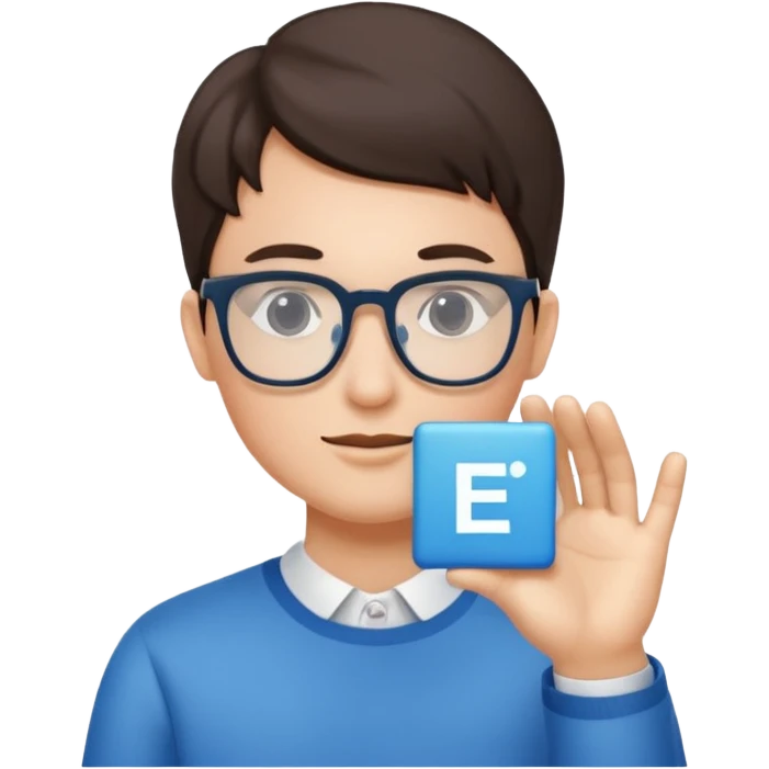 Blue square, Has glasses emoji