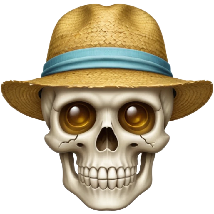 دمج نلصق الجمجمه مع قبعة قش  emoji